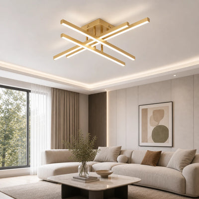 LED полилей с дистанционно управление LINEX, 53W, светлина 3000K/4000K/6000K, димируем, златен