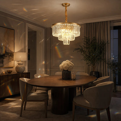 Кристален полилей CHAMBORD Petito 3xE14, диаметър 28 см, матово злато