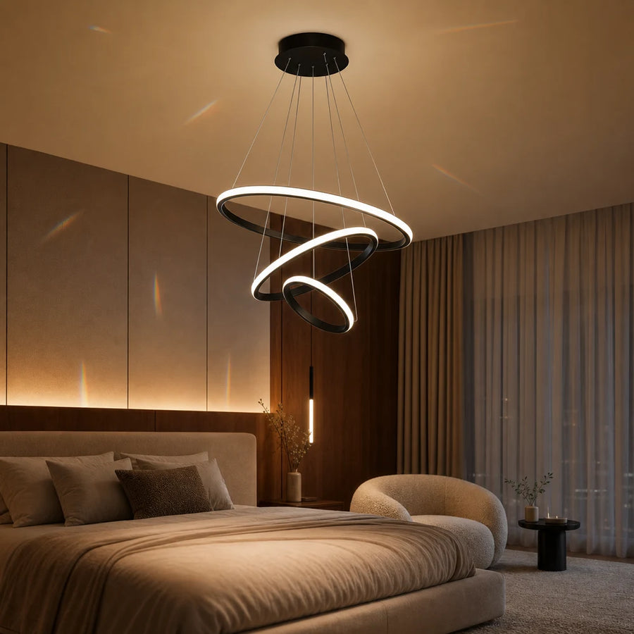 LED висящ полилей RICCI 81W, 3 кръга, Студена/Топла/Неутрална светлина, Черен, Регулируема височина - 08_LL104-3BK.png