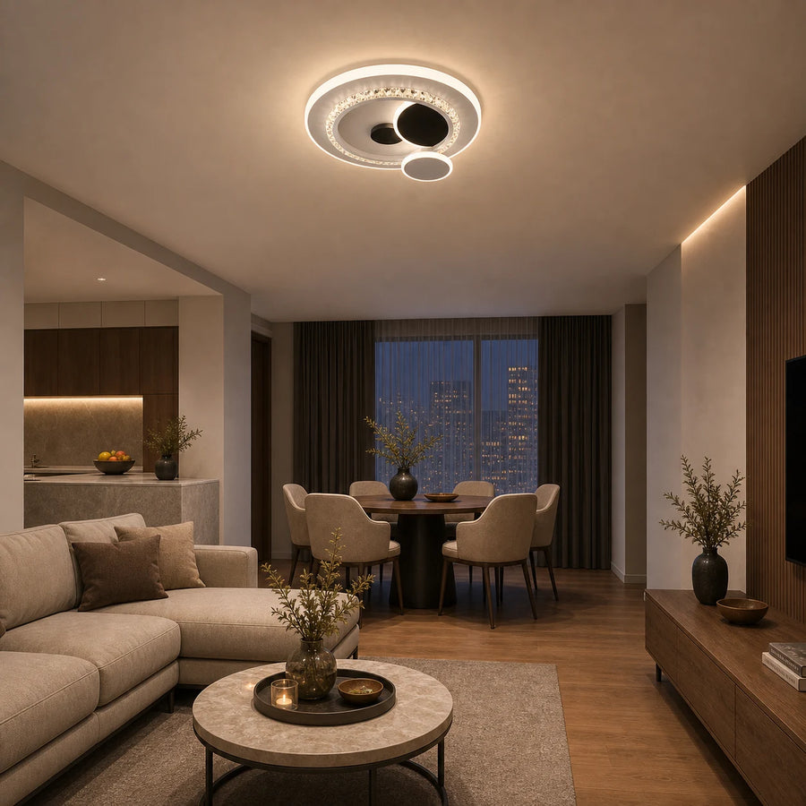 LED полилей с HELIOX кристал, 37W, 4 кръга, Студена/Топла/Неутрална светлина, Черен - 08_LL653-300BK.png