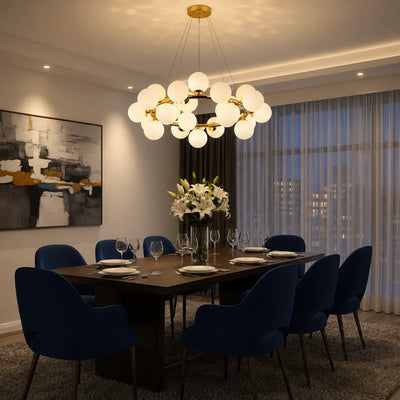 Камерен полилей LOFT, 25x G9, бяло злато, метал, регулируема височина, модерен