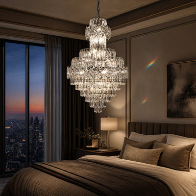 Crystal Crydelabru Windsor Grande Supremo 14xe14, диаметър 60x90 cm, гланцов хром, регулируема височина
