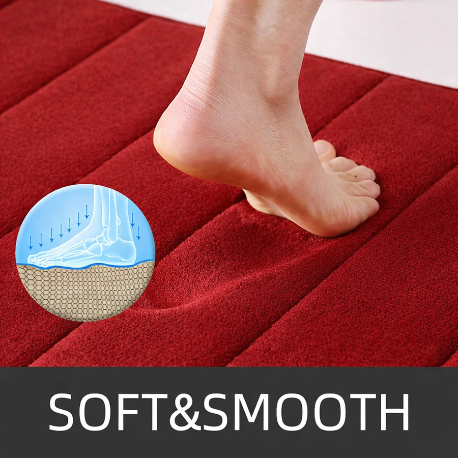 Комплект от 3 постелки за баня, 50x40 см, сини, неплъзгащи се