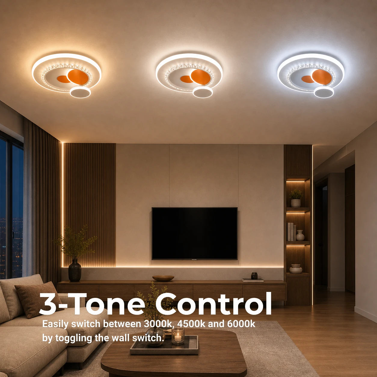 LED полилей с кристал HELIOX, 40W, 4 кръга, Студена/Топла/Неутрална светлина, Бял - 10_LL653-300OR.png