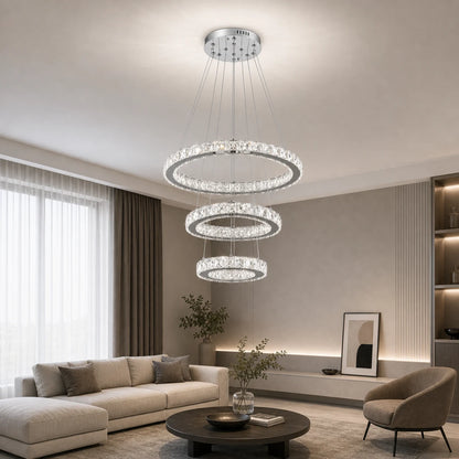 Окачен LED полилей с дистанционно управление и кристал PRISM LUMORA 63W, 3 кръга, Студена/Топла/Неутрална светлина, Димируем, Блестящ хром, Регулируема височина - 10_LLC131-3CH.png