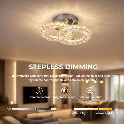 LED и кристален полилей ZABINA 25W, 2 кръга, Студена/Топла/Неутрална светлина, Блестящ хром - 10_LT062CR.png