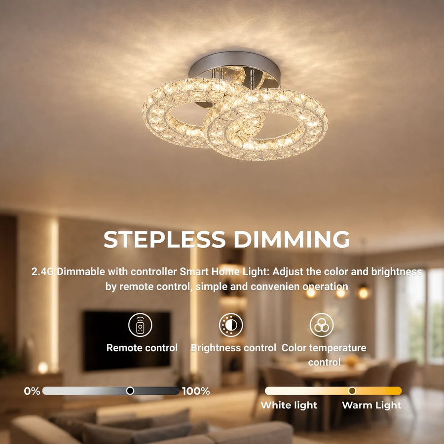 LED и кристален полилей ZABINA 25W, 2 кръга, Студена/Топла/Неутрална светлина, Блестящ хром - 10_LT062CR.png