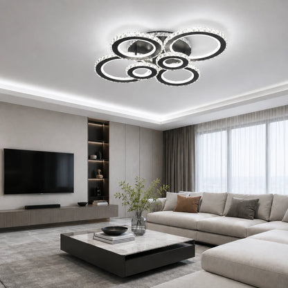 LED полилей с дистанционно управление и кристал NOVA ROTONDA RGB 145W, 6 кръга, Студена/Топла/Неутрална светлина, Димируем, Черен - 11_LT073-6BK.png
