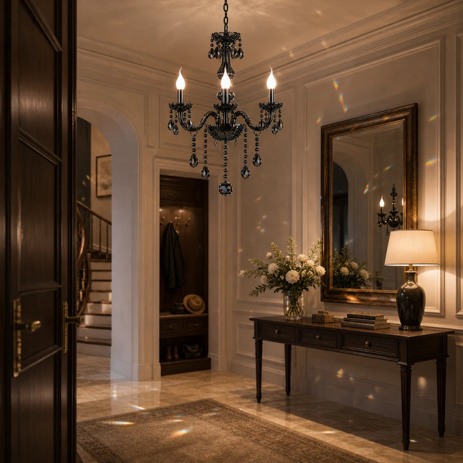 Кристален полилей AUGUST Elegance, 3xE14, диаметър 48 см, сребрист, регулируема височина - 12_CC125-3BK.png