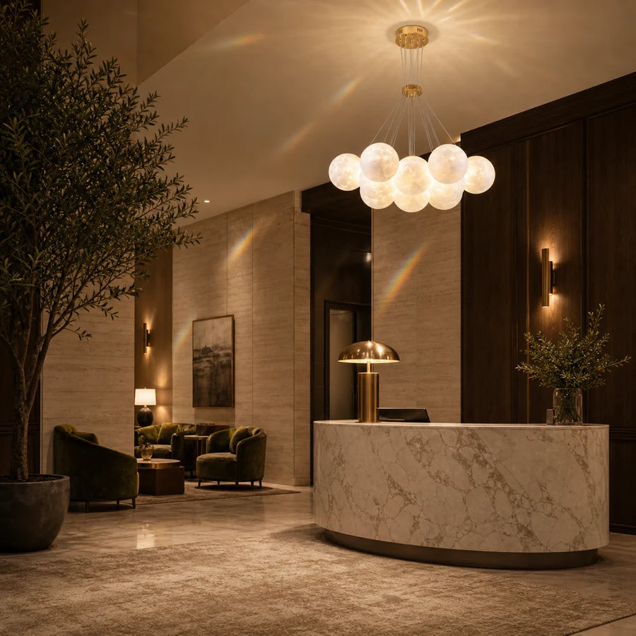 MODERN LOFT Полилей Bagliore, глобус, 9xE27, регулируема височина, злато - 14_LC816-9GD.png