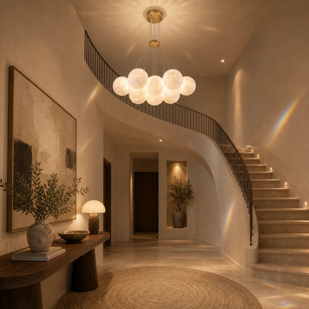 MODERN LOFT Полилей Bagliore, глобус, 9xE27, регулируема височина, злато - 24_LC816-9GD.png