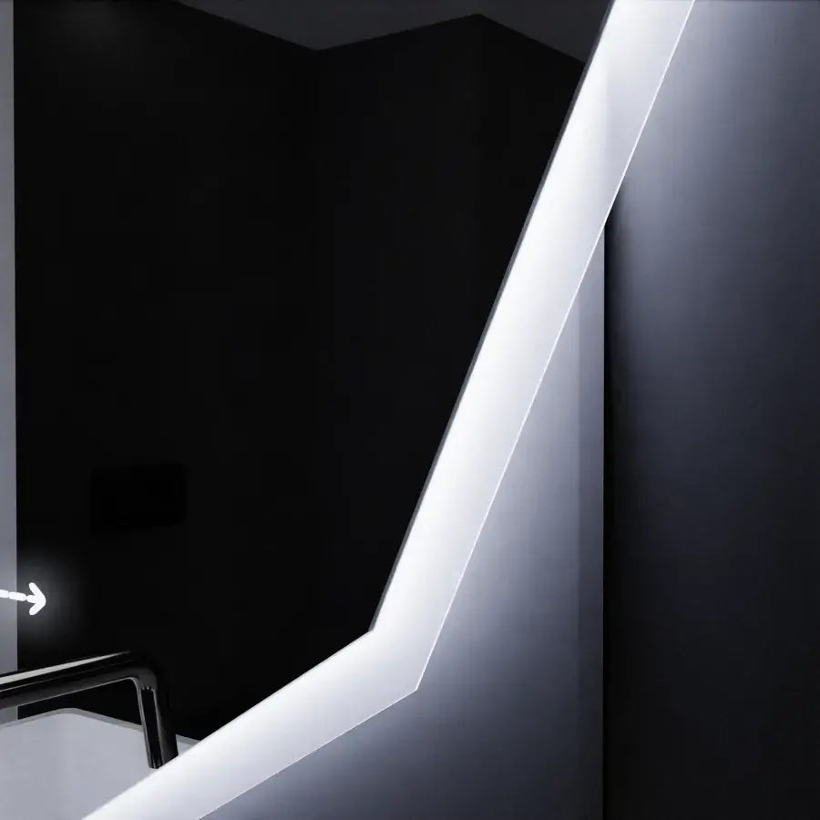 LED Polygon Mirror, 70cm, Judith Sensor Motionglow Marcello, система за размразяване, часовник и термометър, размирен
