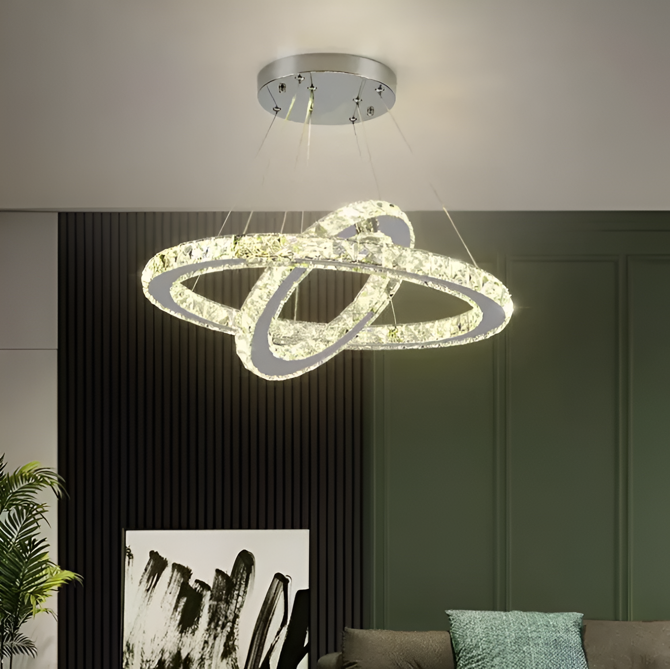 LED LED LUD LUMINIS, 58W, кристал и метал, намаляващ се, регулируема височина, студена/топла/неутрална светлина, луксозно осветление