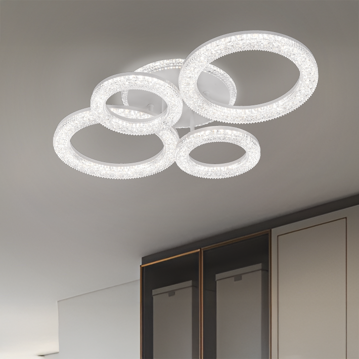 LED LED LED LED с дистанционно управление, 75W, 3000K/4000K/6000K, химируем, бял, кристали