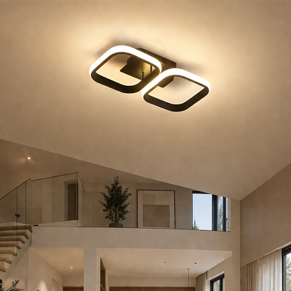 LED полилей VERTEX 21W, 2 квадрата, линеен, студена/топла/неутрална светлина, черен
