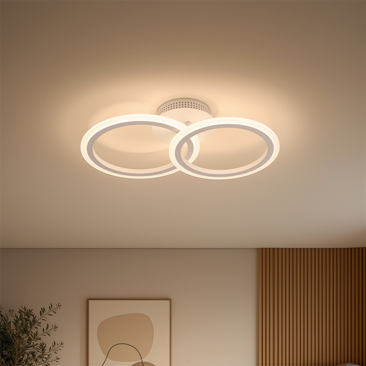 LED полилей с дистанционно BETTY 27W, 2 кръга, Студена/Топла/Неутрална светлина, Димируем, Бял