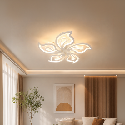 LED полилей с дистанционно управление LILY 86W, 5 Елемента, Студена/Топла/Неутрална светлина, Димируем, Бял
