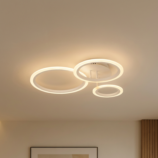 LED полилей с дистанционно управление BETTY 40W, 3 кръга, студена/топла/неутрална светлина, димируеми, бели, метални и акрилни LED полилеи с дистанционно управление Заглавие по подразбиране Alessandro Design