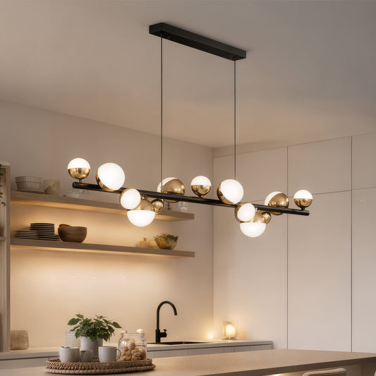 Суспендиран похот LED Acril Auliu 29W с дистанционно управление, Beotable, Golden Black, Metal и Acrylic