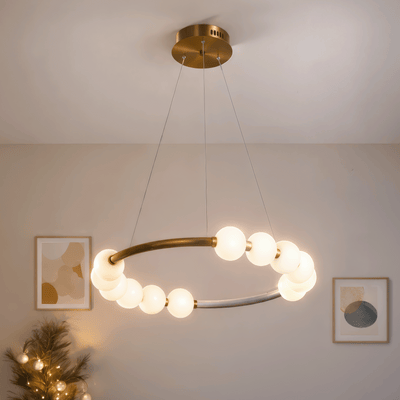 Суспендиран Lustra LED Acril Nova 57W с дистанционно управление, Beotal, 3000K/4000K/6000K, злато, метал и акрил