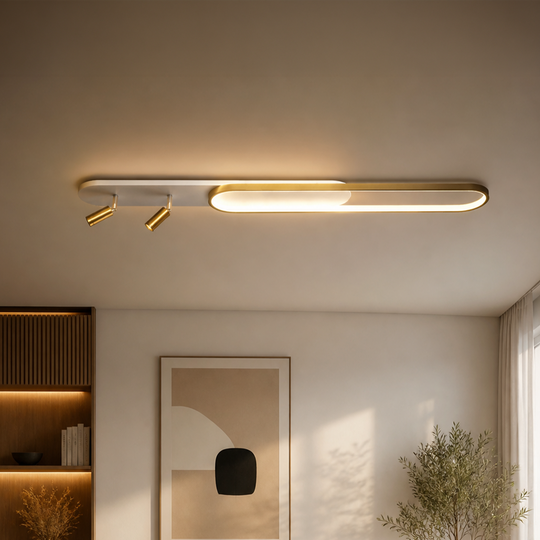 LED полилей с регулируем проектор FISSO Camilla, 66W, студена/топла/неутрална светлина, лъскаво злато LED полилеи Заглавие по подразбиране Alessandro Design