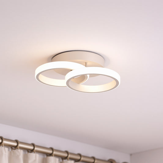 LED полилей VERTEX CIRCULA 21W, 2 кръга, метални рамки, студена/топла/неутрална светлина, бял