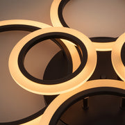 LED полилей с дистанционно управление на Betty 82W, 6 кръга, студена/гореща/неутрална светлина, нестабилна, черна