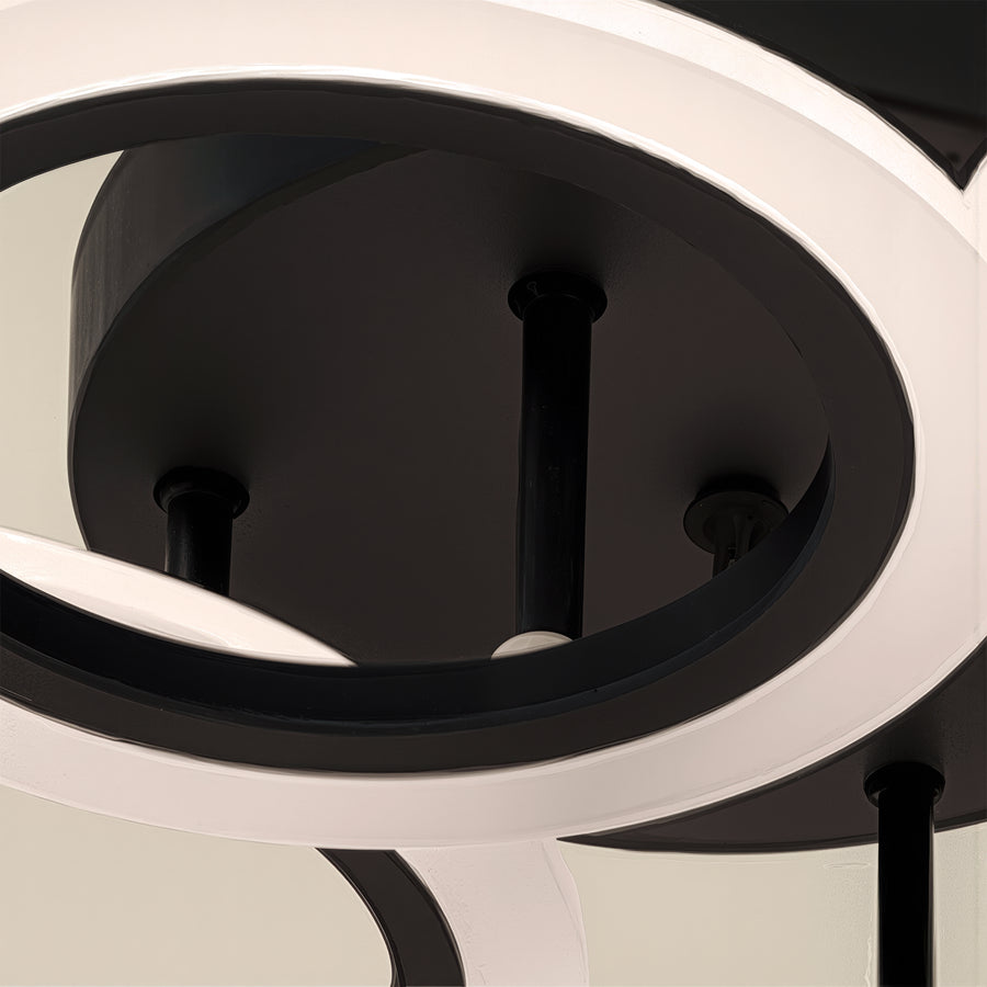 LED полилей с дистанционно управление на Бети 44W, 4 кръга, студ/гореща/неутрална светлина, нестабилна, черна