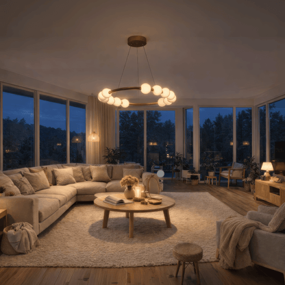 Суспендиран Lustra LED Acril Nova 57W с дистанционно управление, Beotal, 3000K/4000K/6000K, злато, метал и акрил