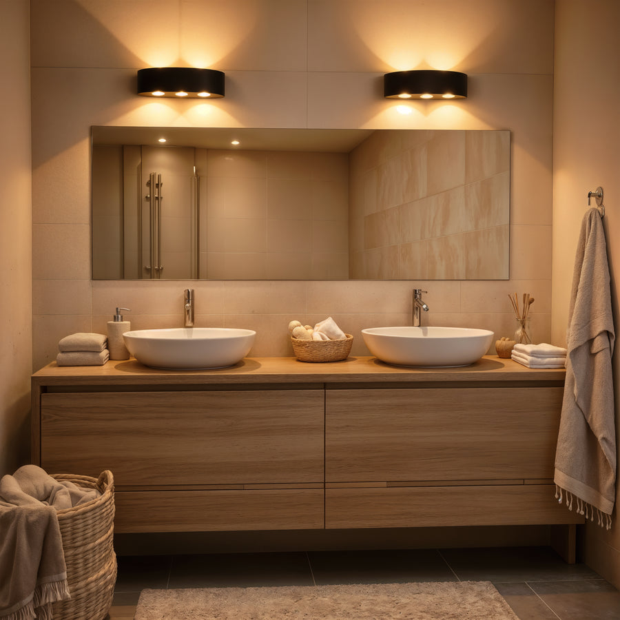 Нанесете външна светодиодна елис, 6W, 6 източника на светлина, топла светлина, черно