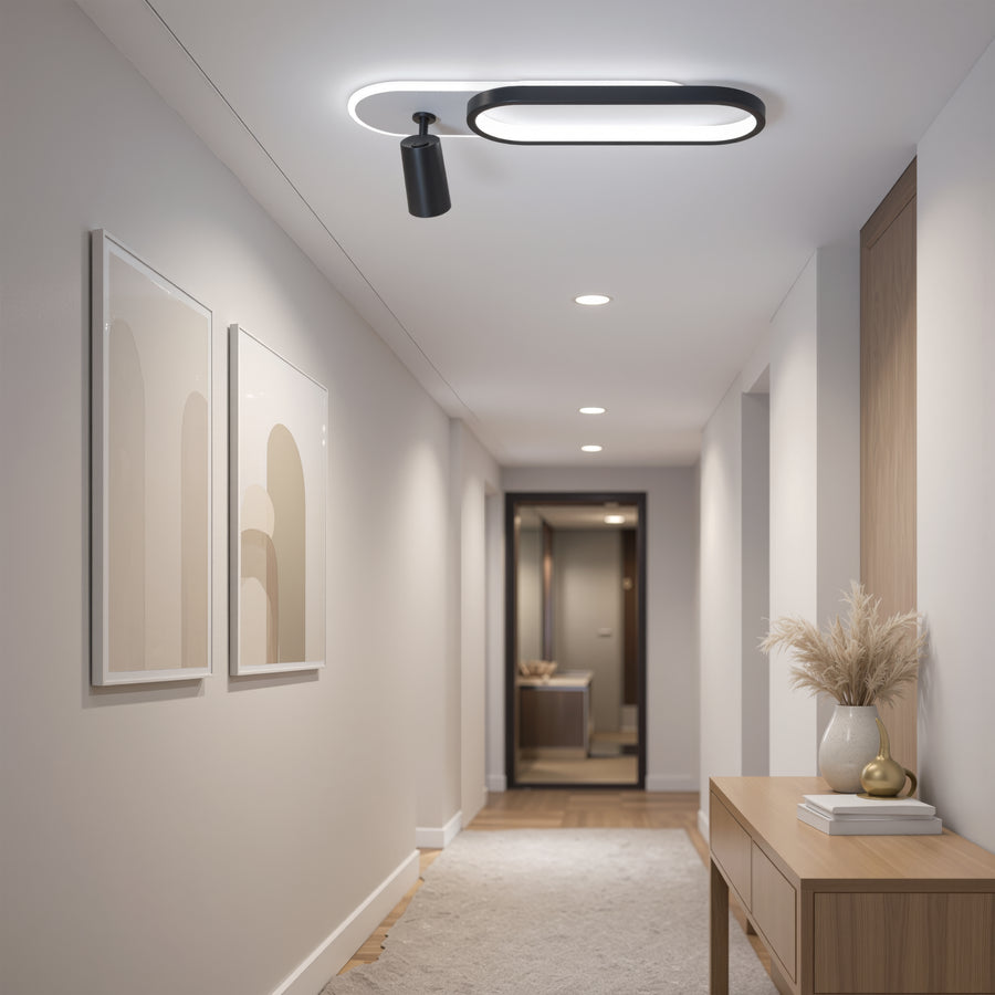 LED полилей с регулируем проектор FISSO Camilla 49W, светлина 3000/4000/6000k, черен