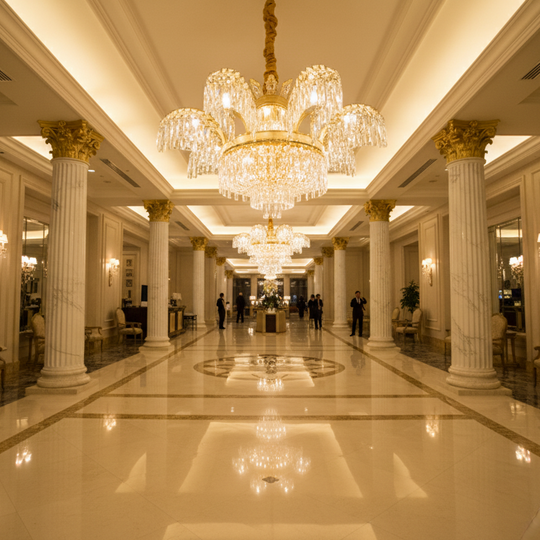 Кристален полилей PALACE, 8 рамена, D80 см, блестящо злато, регулируема височина, метал и кристал Кристални полилеи Заглавие по подразбиране Alessandro Design