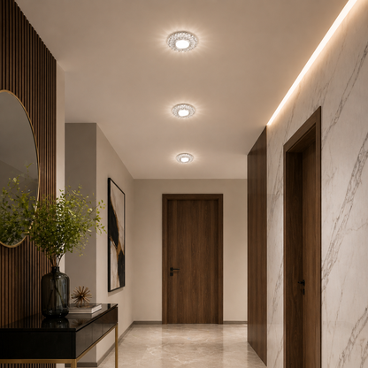 ORBITA LED спот, 5W, кръгъл, студена светлина + RGB, бял, смола и стъкло LED спот Заглавие по подразбиране Alessandro Design