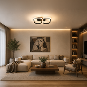 LED полилей VERTEX 21W, 2 квадрата, линеен, студена/топла/неутрална светлина, черен