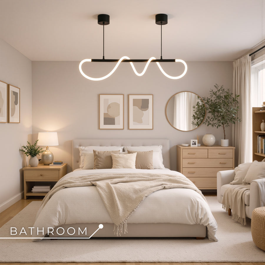 DIVINO LED полилей с гъвкава силиконова тръба - 24W, регулируема светлина, матово черно