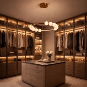 Суспендиран Lustra LED Acril Nova 57W с дистанционно управление, Beotal, 3000K/4000K/6000K, злато, метал и акрил