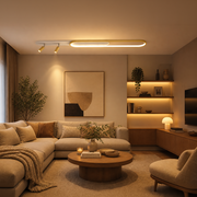 LED полилей с регулируем проектор FISSO Camilla, 66W, студена/топла/неутрална светлина, блестящо злато
