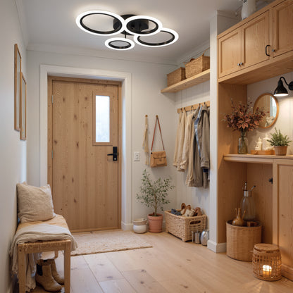 LED полилей с дистанционно управление на Бети 44W, 4 кръга, студ/гореща/неутрална светлина, нестабилна, черна