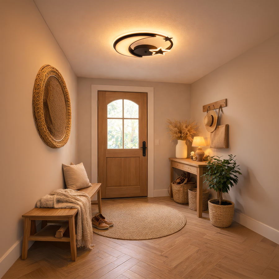 LED полилей с дистанционно управление на Alyona 44W, луна и звезда, студена/гореща/неутрална светлина, нестабилна, черна