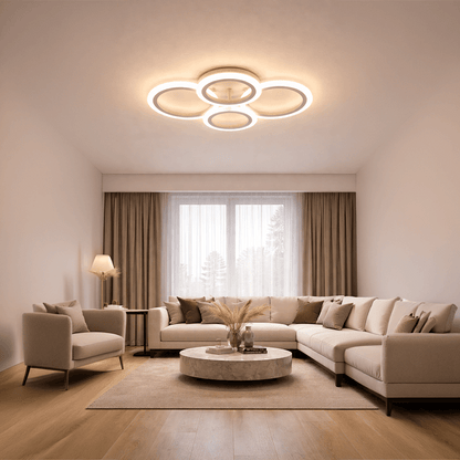 LED полилей с дистанционно BETTY 43W, 4 кръга, Студена/Топла/Неутрална светлина, Димируем, Бял