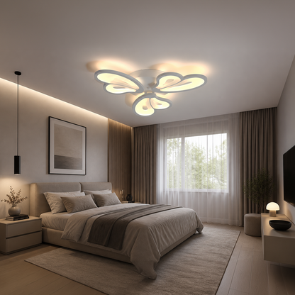 LED похот на Blossom 43W дистанционно управление, 3 венчелистчета, студ/гореща/неутрална светлина, бяло, бяло