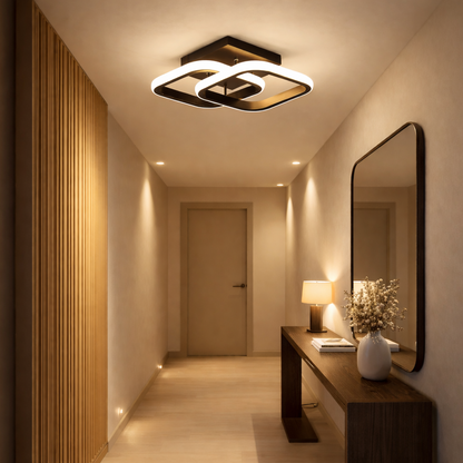 VERTEX Matrix LED полилей с припокриващи се ромби, метални рамки, 24W, 2 ромба, студена/топла/неутрална светлина 3000K/4000K/6000K, черно, метал и силикон