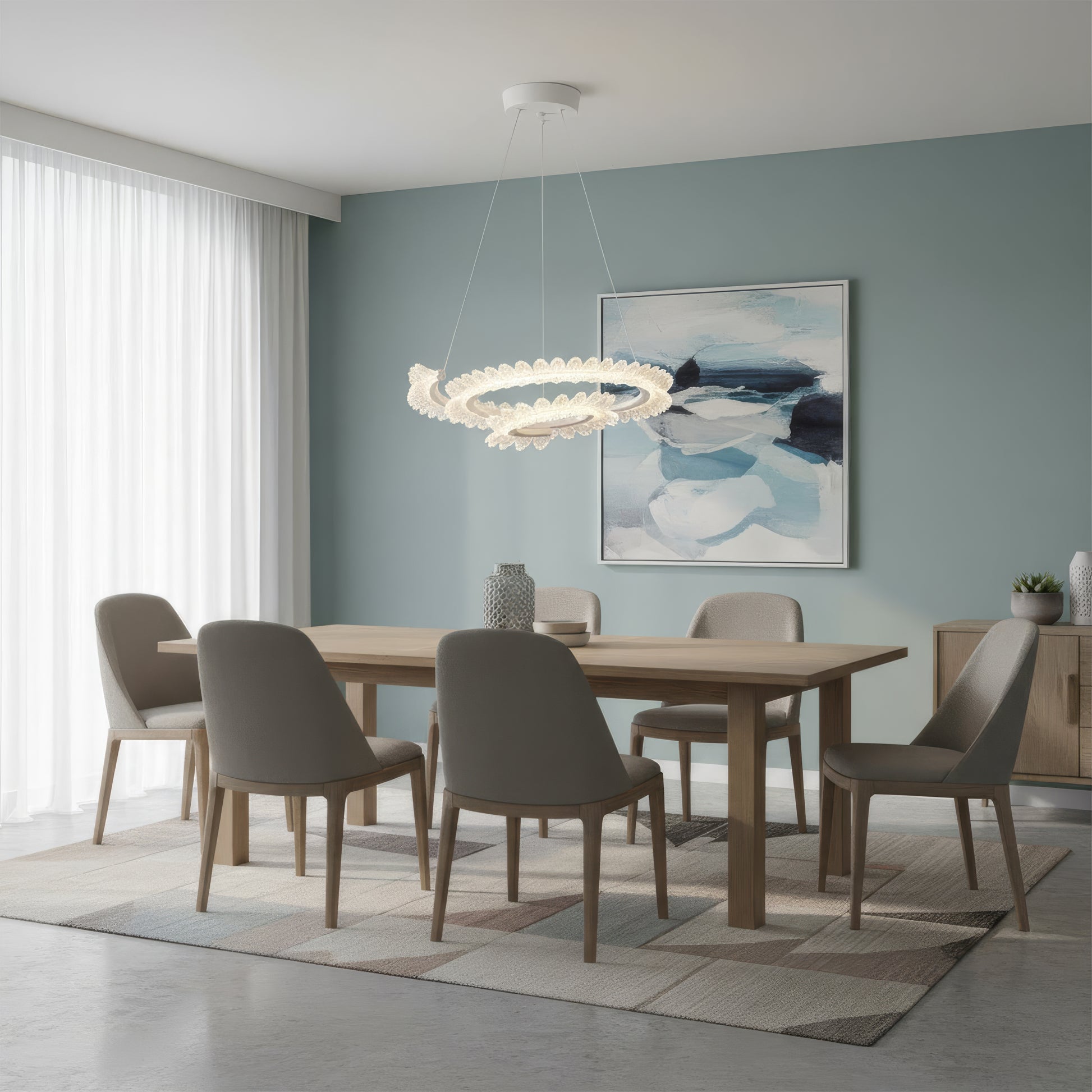 LED полилей с дистанционно управление LT188WH, кристал и метал, 40 W, димиране, регулируема височина, студена/топла/неутрална светлина, луксозно осветление LED полилеи с дистанционно управление Заглавие по подразбиране Alessandro Design