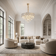 Кристален полилей WINDSOR Eleganza 8x E14, диаметър 39 см, блестящо злато, регулируема височина, метал и кристал