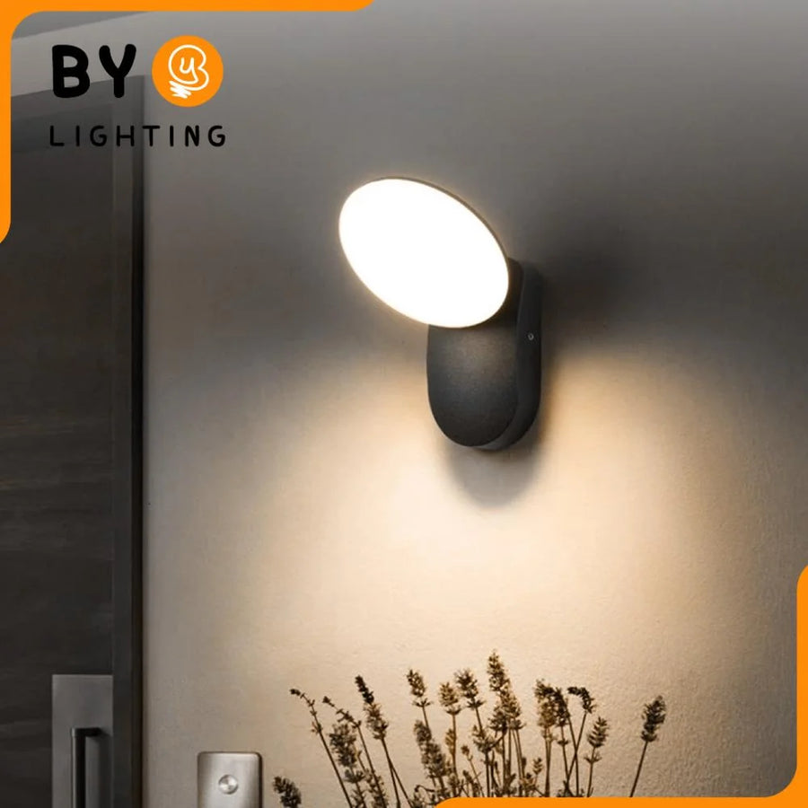 Външна LED стенна лампа 10W, AX165, Топла светлина 3000K, Черна