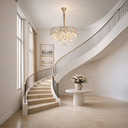Кристален полилей WINDSOR Eleganza 8x E14, диаметър 39 см, блестящо злато, регулируема височина, метал и кристал