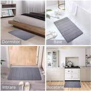 Комплект от 3 постелки за баня, 50x40 см, сини, неплъзгащи се