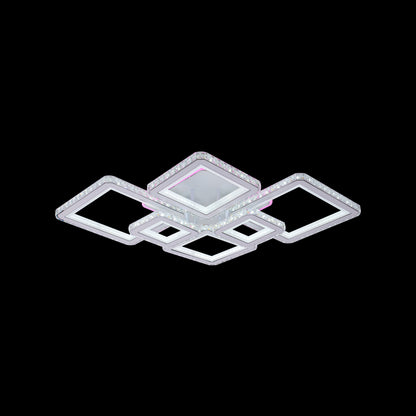 LED полилей с дистанционно управление и Quadris RGB 170W, 6 квадрата, студена/гореща/неутрална светлина, бяло, бяло