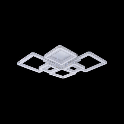 LED полилей с дистанционно управление и Quadris RGB 170W, 6 квадрата, студена/гореща/неутрална светлина, бяло, бяло