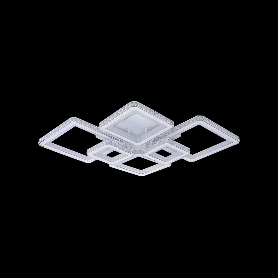 LED полилей с дистанционно управление и Quadris RGB 170W, 6 квадрата, студена/гореща/неутрална светлина, бяло, бяло